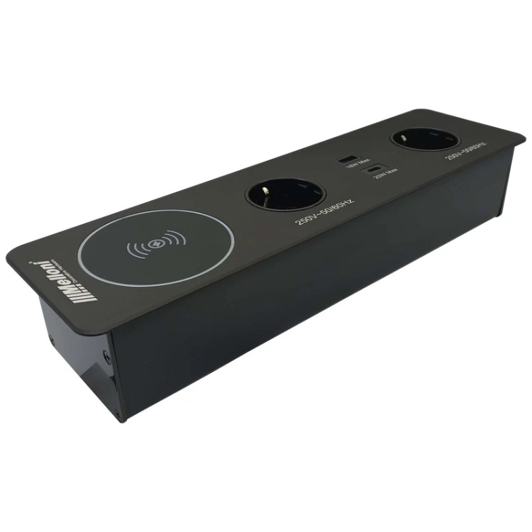 پریز توکار ملونی مدل 10058 با شارژر وایرلس و USB