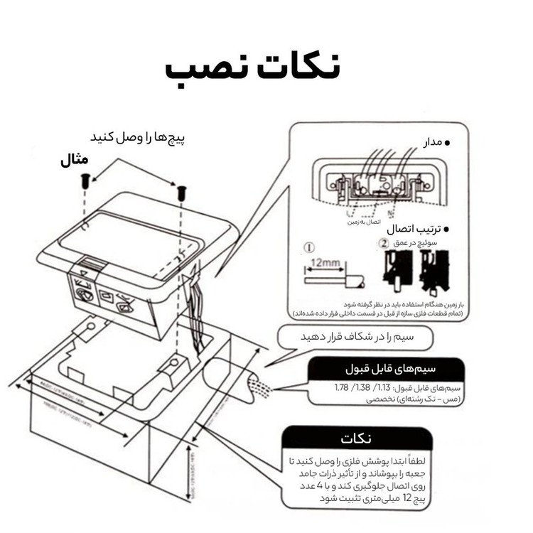 پریز توکار ملونی مدل 10112
