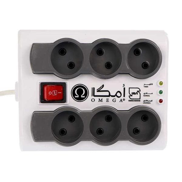 محافظ برق امگا 6 خانه مدل P6000 کابل 3 متر
